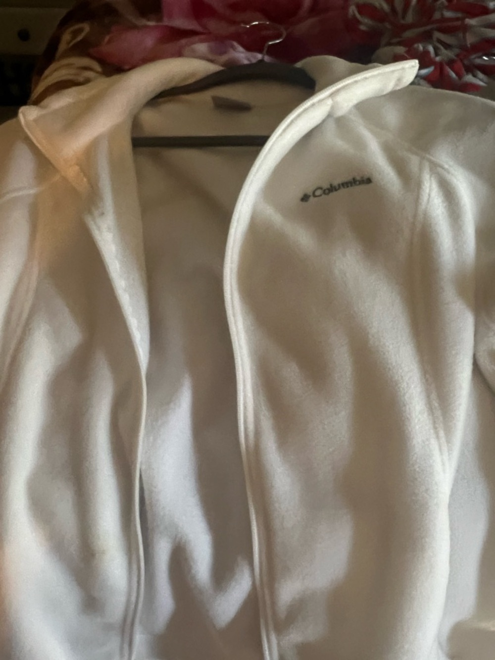 Columbia White Full-Zip Fleece Jacket